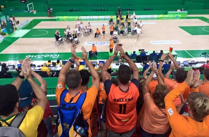 Picture of the fans and wheelchair basketball players at the stadium in Rio in summer 2016