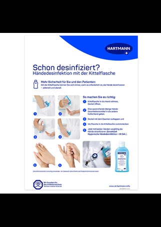 Poster Händedesinfektion mit der Kittelflasche