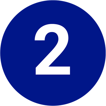 blaues Icon mit weißer 2