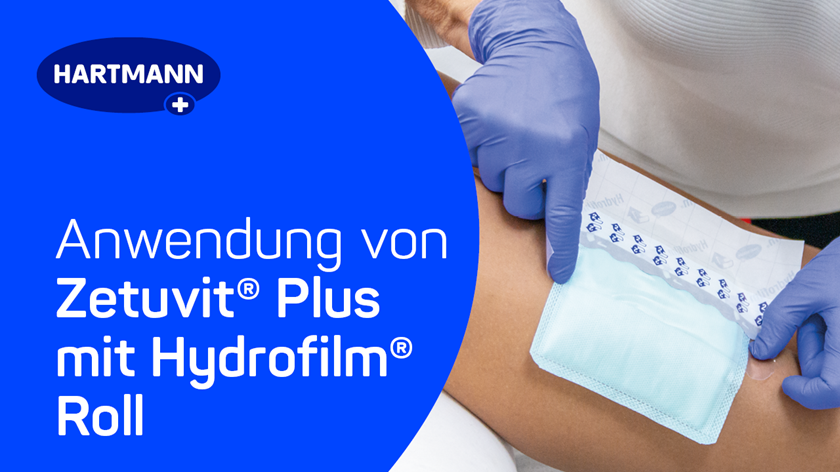 Anwendung Zetuvit Plus mit Hydrofilm roll