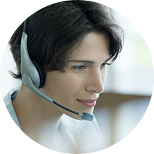Contact vcard content women with headset